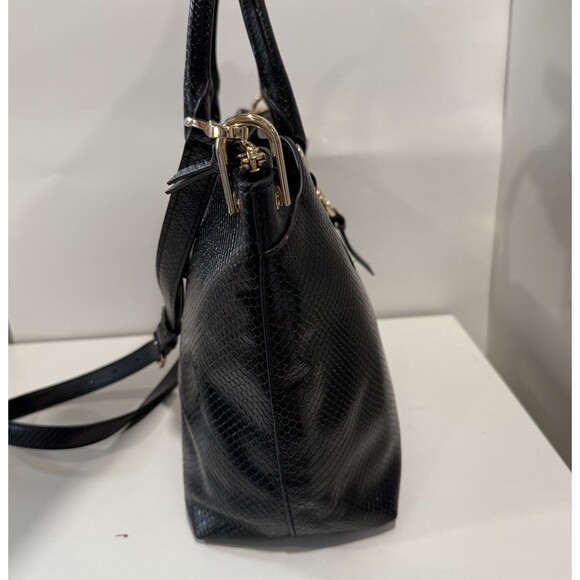 Michael Kors Elson Python Embossed Convertible Satchel Top Handle Crossbody - Picture 6 of 16